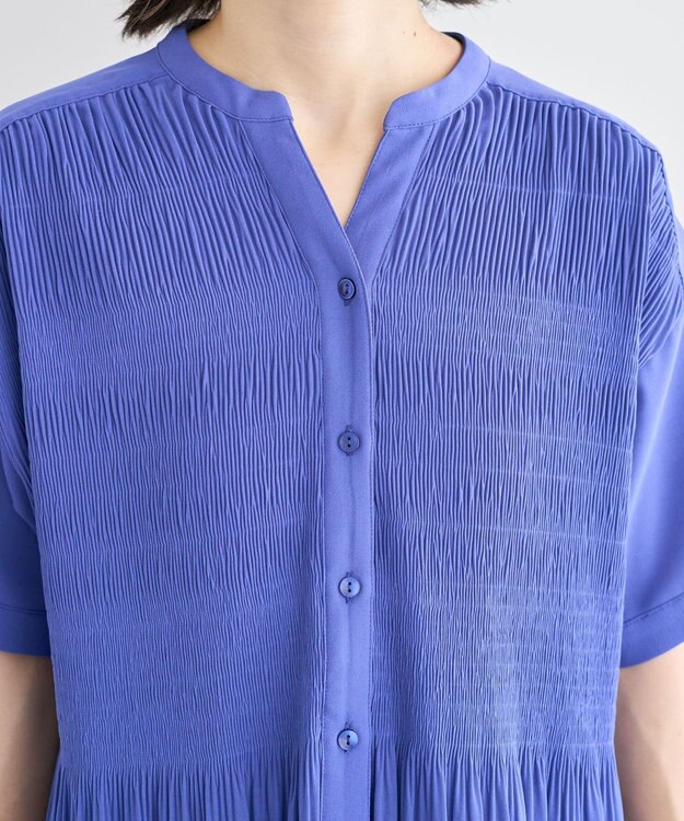 Green Parks マジョリカプリーツスキッパーブラウス Purple