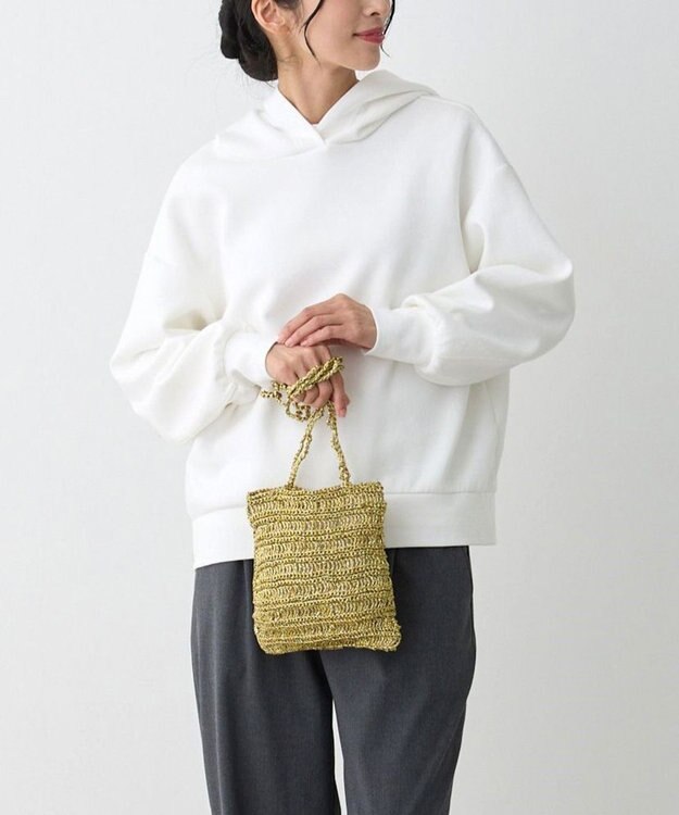 ROOTOTE 1090【手編みカゴバッグ風】SC.ベビールー.クロッシュメタリック-A 01：ゴールド