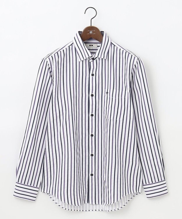 JOSEPH ABBOUD 【吸水速乾・イージーケア】ソアロンストライプシャツ パープル系1