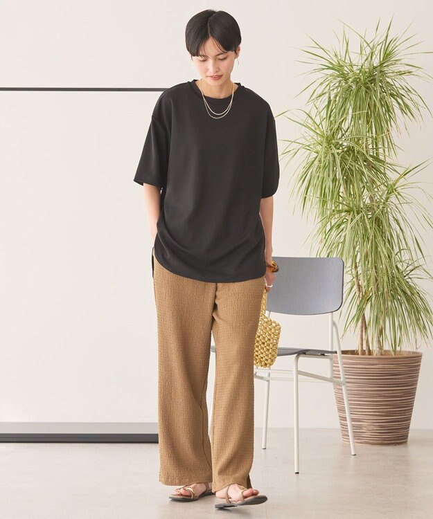 AMERICAN HOLIC ジョーゼットラウンドヘムトップス Black