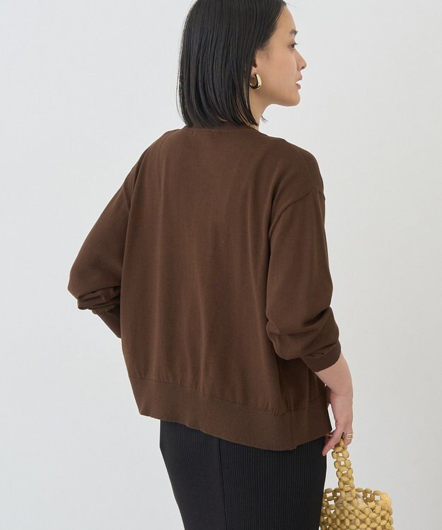 AMERICAN HOLIC 配色シアーカーディガン Brown