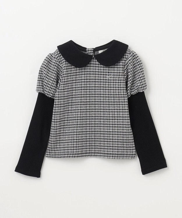 組曲 KIDS 【110-140㎝】チェックジャガード トレーナー ブラック系3