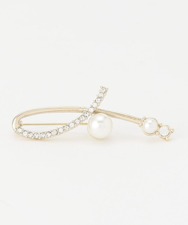 ANY SIS ドロップパール調 ブローチ ライトゴールド