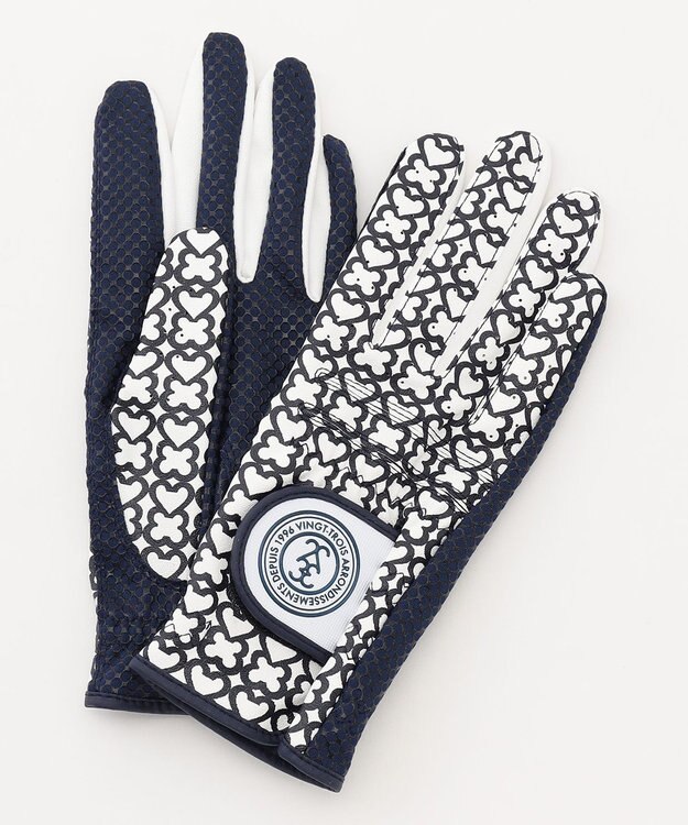 23区GOLF 【WOMEN】手元を華やかに！モノグラム 合皮 グローブ ネイビー系5