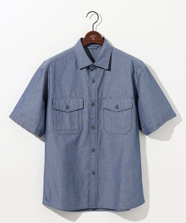 JOSEPH ABBOUD MOUNTAIN 【テーム・ヤルヴィモチーフ】バックデザイン 半袖シャツ ネイビー系
