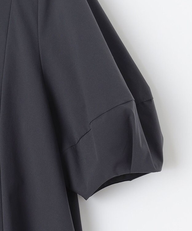 UNFILO 【撥水/シワになりにくい】FINE MOVE ランタンスリーブワンピース チャコール