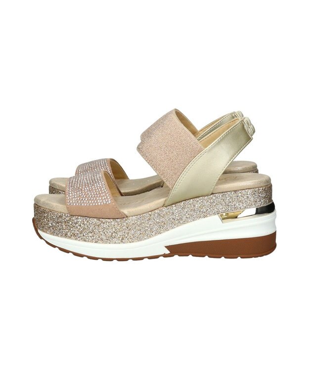 Bridget Birkin 【Bridget Birkin】ビジューグリッタープラットフォームサンダル ゴールド