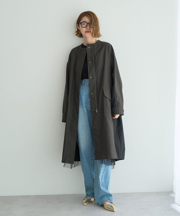 YECCA VECCA 【リバーシブル】2wayミリタリーコート Charcoal Gray
