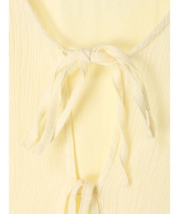 earth music&ecology ＳＥＴ２点クレープリボンブラウス＋インナー Yellow