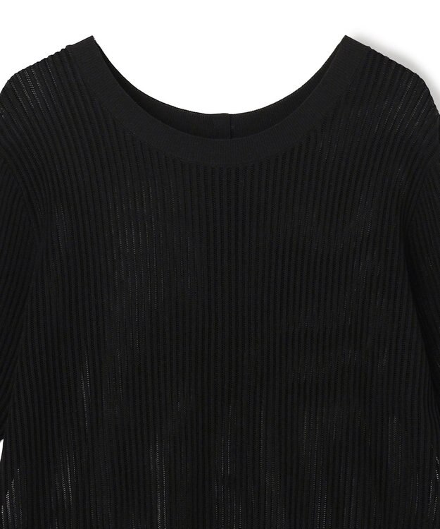 BEIGE， LEPIDO / 前後2WAY シアー編みニット Black