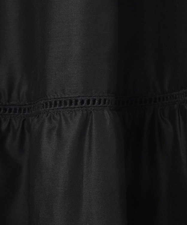 自由区 L 【カタログ掲載・接触冷感・洗える】エンブロイダリーローンティアード スカート ブラック