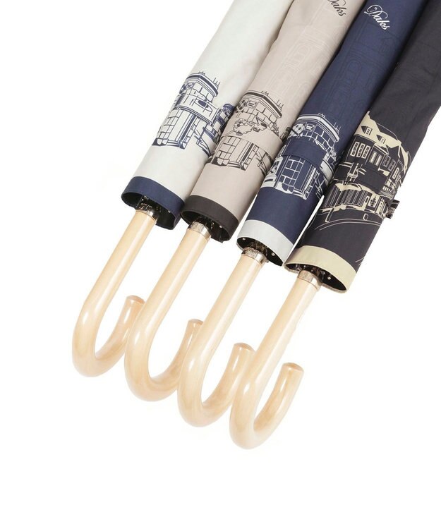 MOONBAT DAKS(ダックス) 晴雨兼用日傘 折りたたみ傘 街並み フワクール生地使用 ホワイト