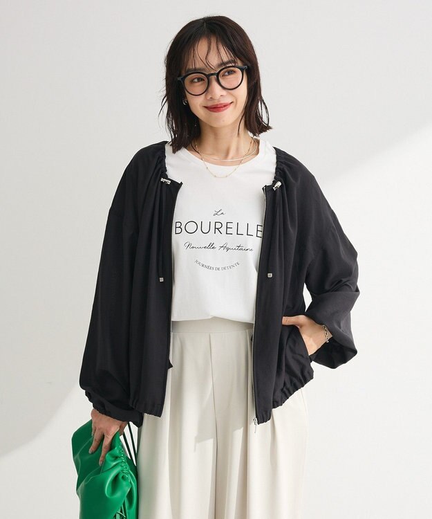 Green Parks ドロストネックシアーブルゾン Black