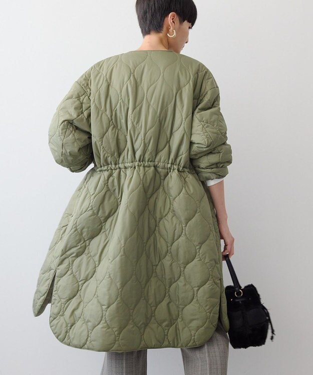 AMERICAN HOLIC 軽ポカノーカラーキルティングロングコート Khaki