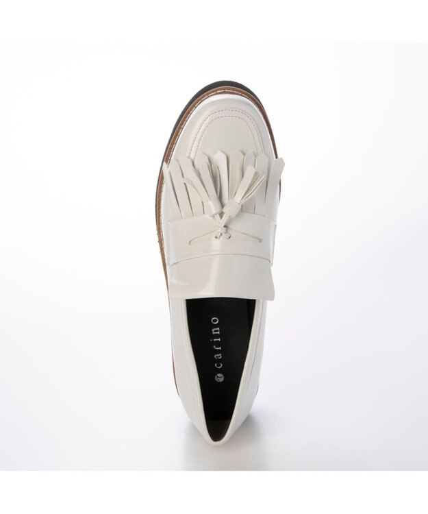 MODE ET JACOMO <carino>【レイン対応】【2WAY】厚底タッセルローファー ホワイト