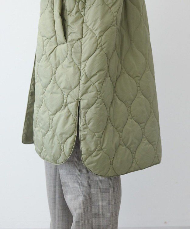 AMERICAN HOLIC 軽ポカノーカラーキルティングロングコート Khaki