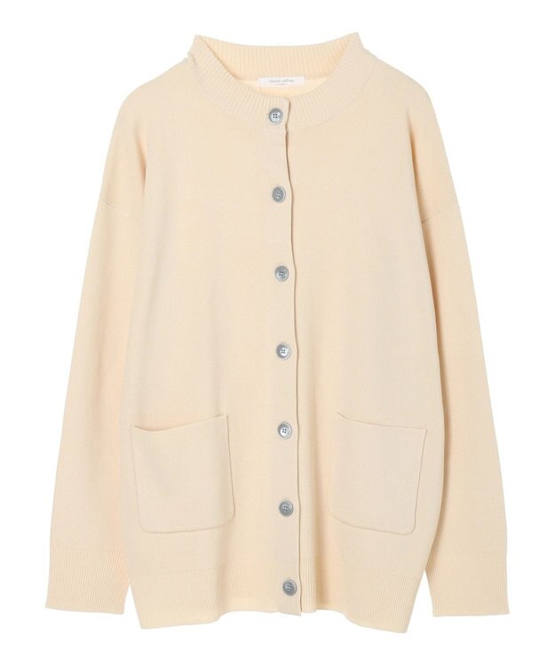 Green Parks ミドル丈モックネックカーディガン Ivory