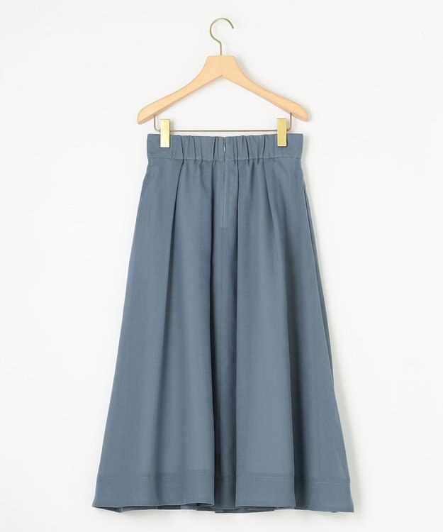 組曲 【洗える・イージーケア】カラーボイル フレアスカート ブルー系
