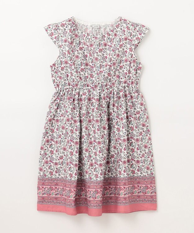 ANY KIDS プリント サマー ワンピース ピンク×モロッカン