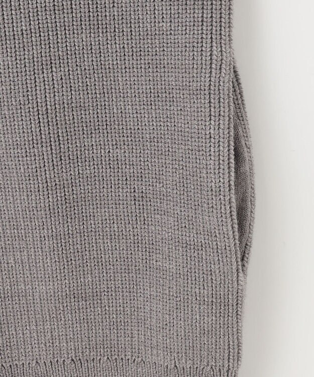 自由区 【洗える】ジップアップニット アウター グレー