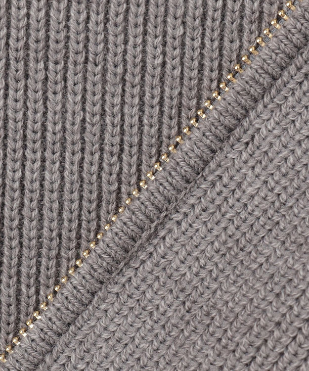 自由区 L 【洗える】ジップアップニット アウター グレー