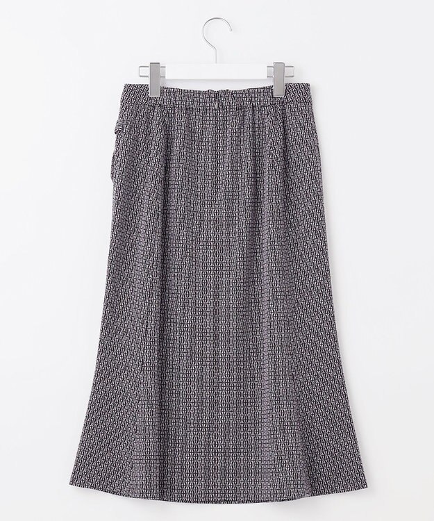 J.PRESS LADIES 【洗える】幾何ジャカード スカート ネイビー系5