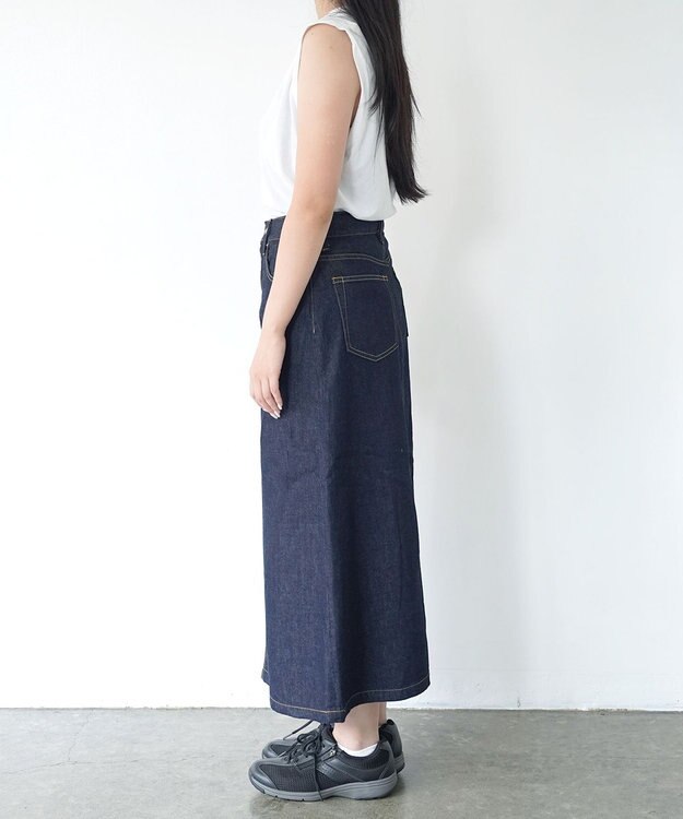 caqu FS 4/5丈 デニムスカート rinse