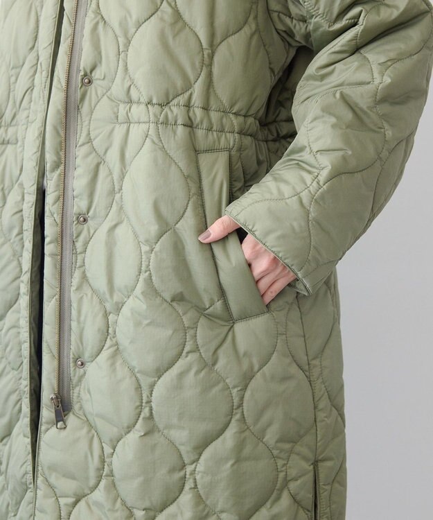 AMERICAN HOLIC 軽ポカノーカラーキルティングロングコート Khaki