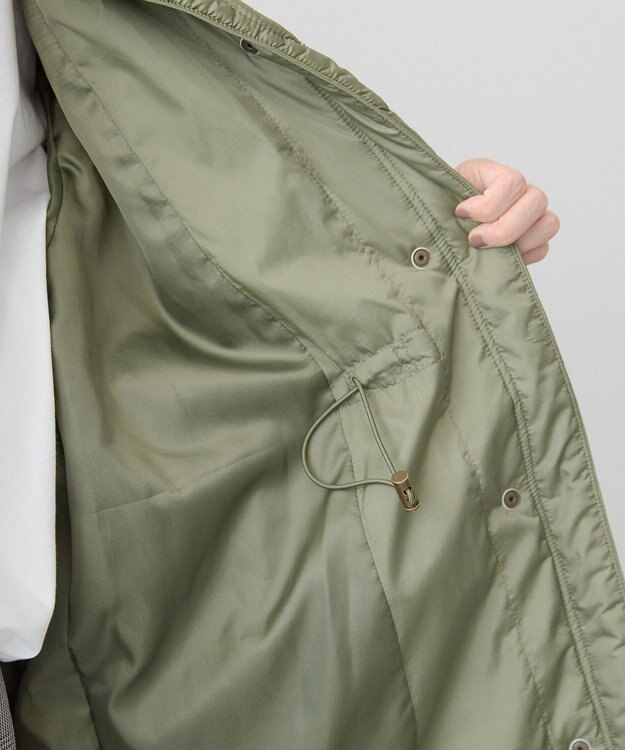 AMERICAN HOLIC 軽ポカノーカラーキルティングロングコート Khaki