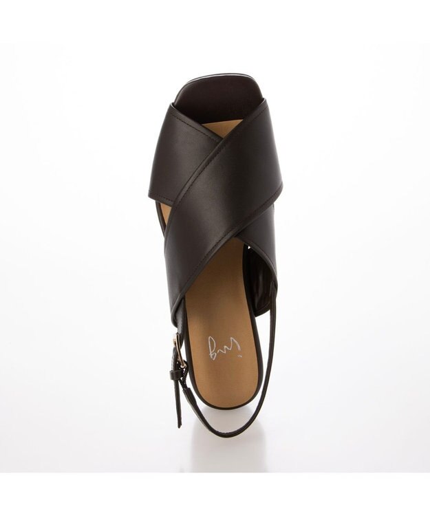 ing <ing>クロスベルトストラップサンダル ダークブラウン