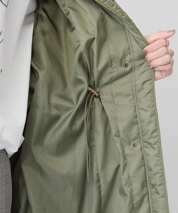 AMERICAN HOLIC 軽ポカノーカラーキルティングロングコート Khaki