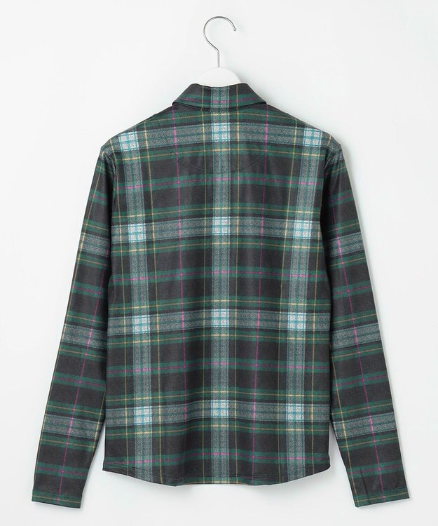 23区GOLF 【WOMEN】チェック長袖ポロシャツ ダークグリーン系3