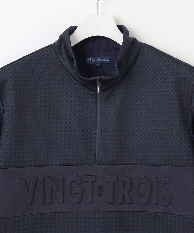 23区GOLF 【MEN】着脱しやすいバンプジャージー　ハーフジップカットソー ネイビー系