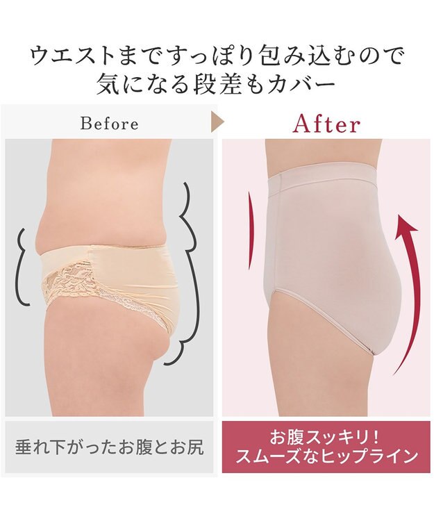 BRADELIS New York 【BRADELIS NewYork peace】優しく包む綿混ショーツ 接触冷感 速乾機能で快適なハイウエストショーツ ピーチベージュ