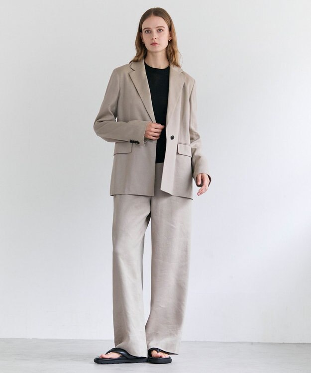 BEIGE， MICA / リネンブレンドテーラードジャケット  L.Taupe