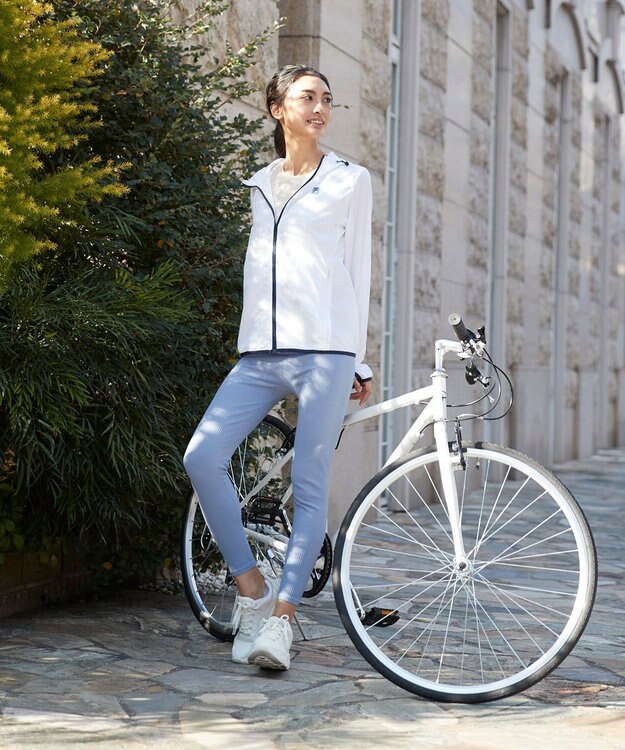 OP／FILA 【FILA】ラッシュガードフルジップ 軽量布帛パーカー ホワイト