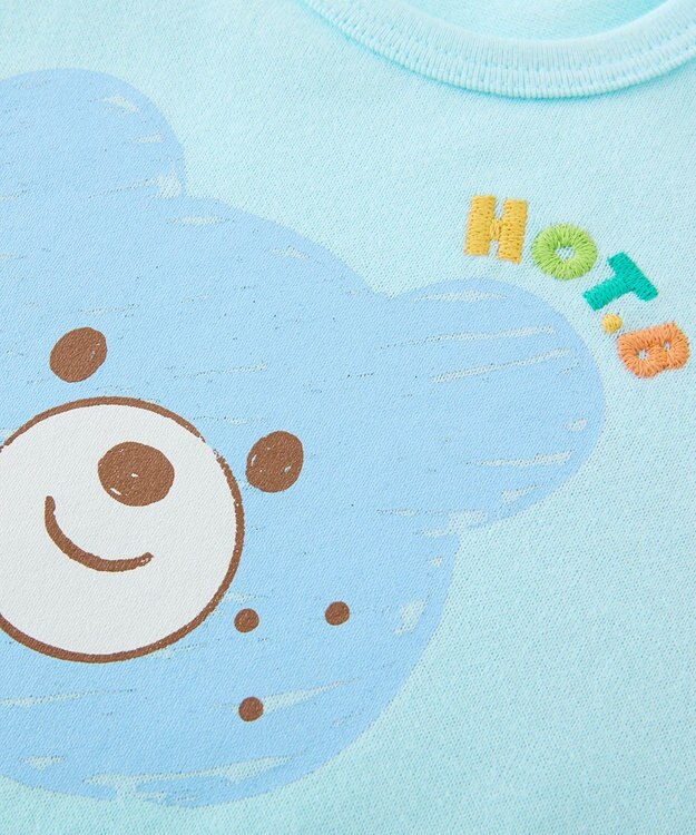 MIKI HOUSE HOT BISCUITS 【70-80cm】カラフルビーンズ フェイスプリント ショートオール ブルー