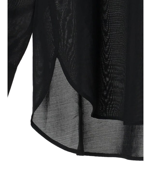 earth music&ecology シアーバンドカラーシャツ Black