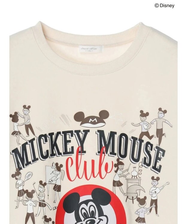 Green Parks ミッキーマウス・クラブ／アート裏起毛プルオーバー Light Beige