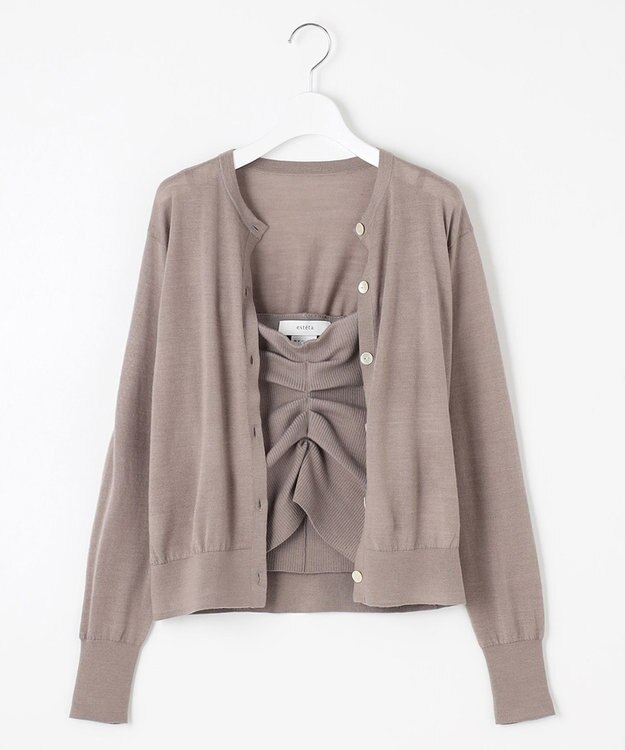 23区 L 【エステータ】ビスチェカーディガン ブラウン系