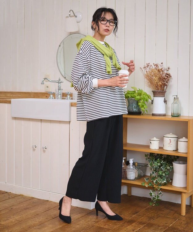 WEGO USPOLOだぼそでカラーロンT ホワイトボーダー