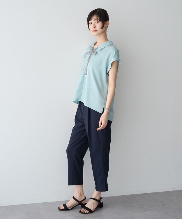 YECCA VECCA 【UVカット】サラサライージーテーパードパンツ Navy