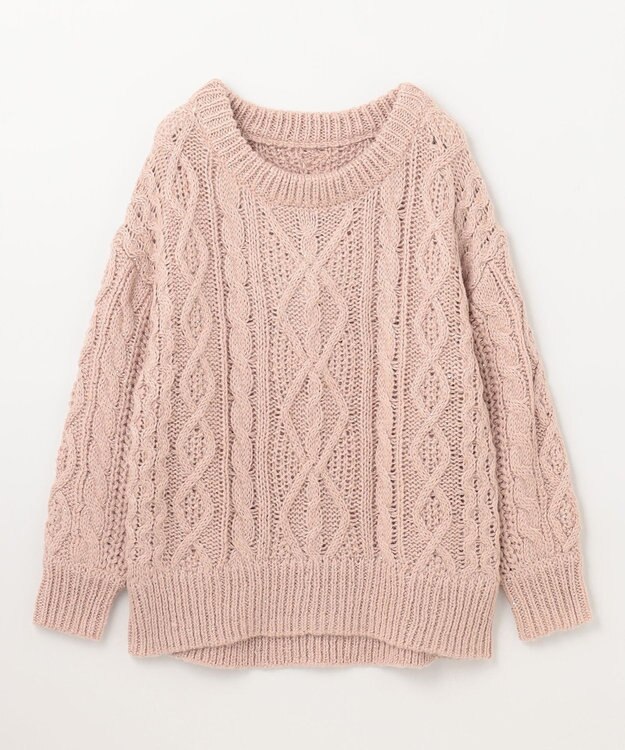 GRACE CONTINENTAL スパングルケーブルニット ピンク