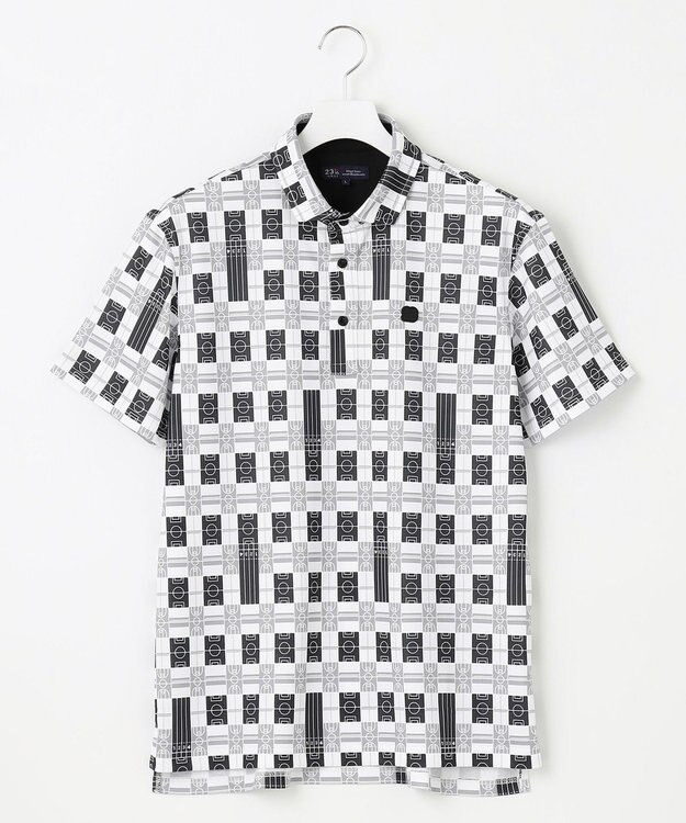 23区GOLF 【MEN】【吸水速乾/UVカット】フィールドチェック柄ポロシャツ ブラック系3