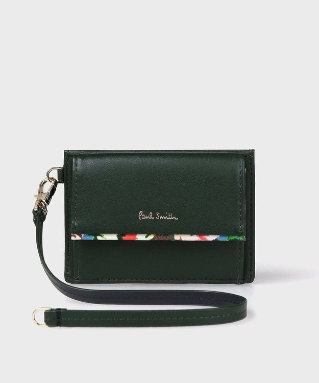 Paul Smith マーガレットプリントトリム パスケース ダークグリーン