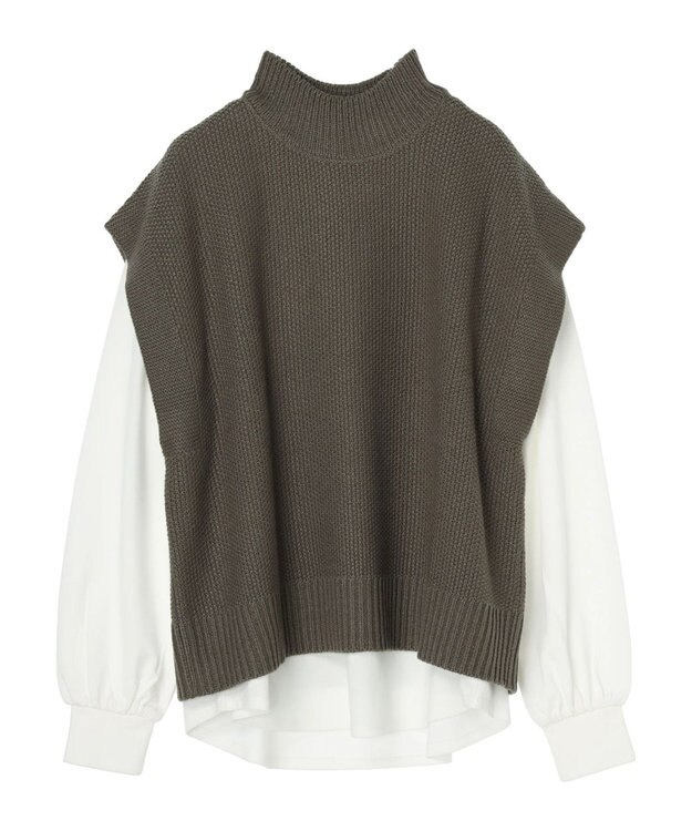 Green Parks ＳＥＴ２点モックネックカノコベスト＋ロンＴＥＥ Gray