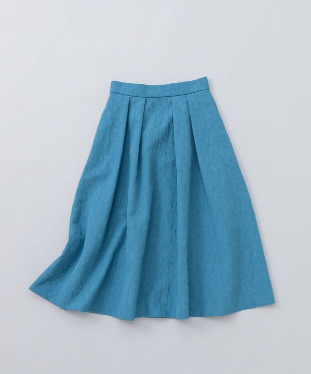 組曲 【WEB限定カラーあり】フラワーラメジャカード フレアスカート ブルー系