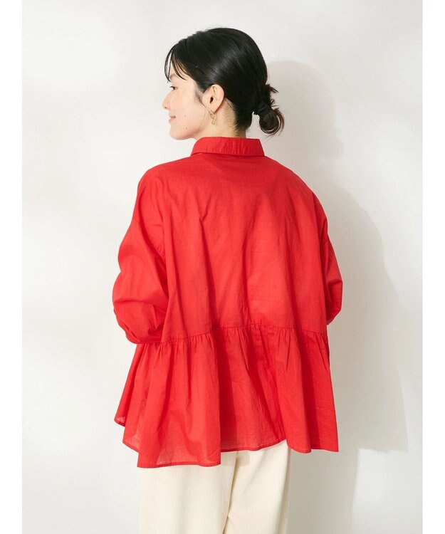 CRAFT STANDARD BOUTIQUE ペプラムブラウス（長袖） Red