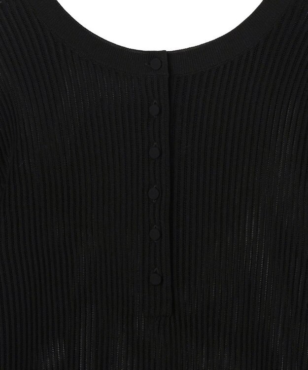 BEIGE， LEPIDO / 前後2WAY シアー編みニット Black