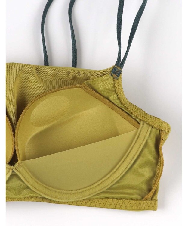 AMPHI ノンワイヤーブラ 谷間をメイク バストの形をキープ ホックなし 【BRAGENIC ブラジェニック】 ブラジャー ブラ ワイヤレス BMI745 アンフィ／ワコール イエロー